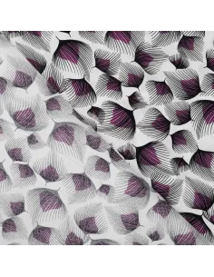 Tissu, Imprimé Fleurs de Pissenlit, Rose, Laize 140 cm, 100% Viscose 115g/m² 2