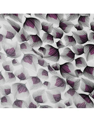 Viscose imprimée, fleurs de pissenlit, rose