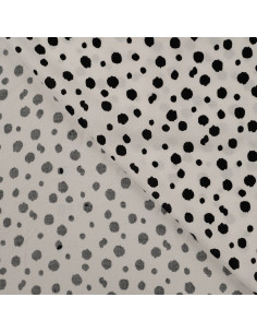 Viscose imprimée, pois noirs 2