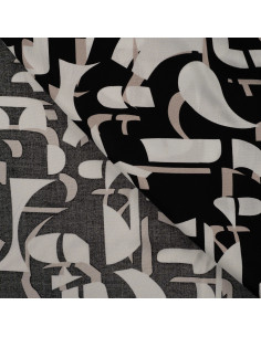 Viscose imprimée, graphique noir 2