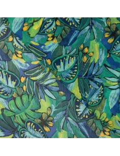 Tissu, Mousseline Cachemire Fleuri, Multicolore, Laize 145 cm, 100% Polyester 70g/m² 2