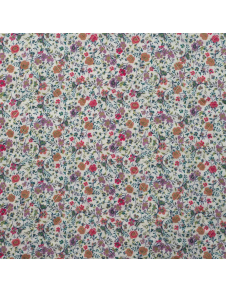 Matelassé impression digitale, fleurs, rose