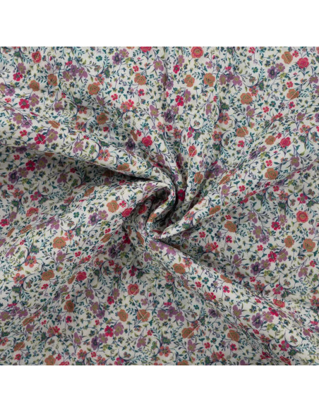 Matelassé impression digitale, fleurs, rose