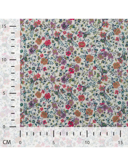 Matelassé impression digitale, fleurs, rose