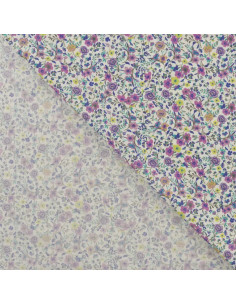 Popeline de coton, impression digitale, fleurs violettes 2