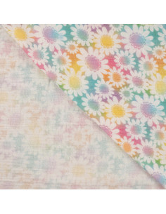Tissu, Double Gaze Impression Digitale, Multicolore, Laize 130 cm, 100% Coton 175g/m² 2