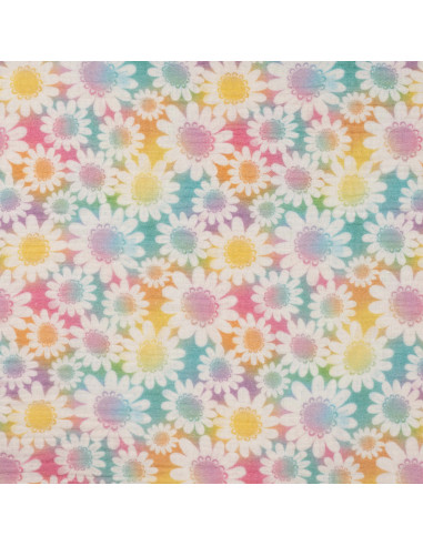 Tissu, Double Gaze Impression Digitale, Multicolore, Laize 130 cm, 100% Coton 175g/m²