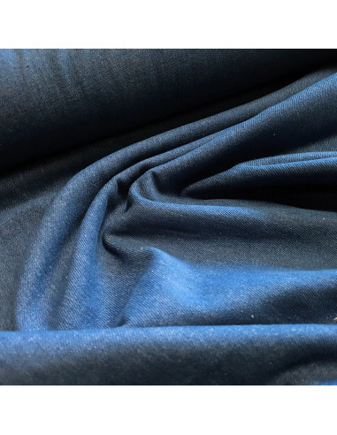 Tissu, Denim Brut Uni, Bleu Moyen, Laize 145 cm, 100% Coton Oeko-Tex 320g/m²