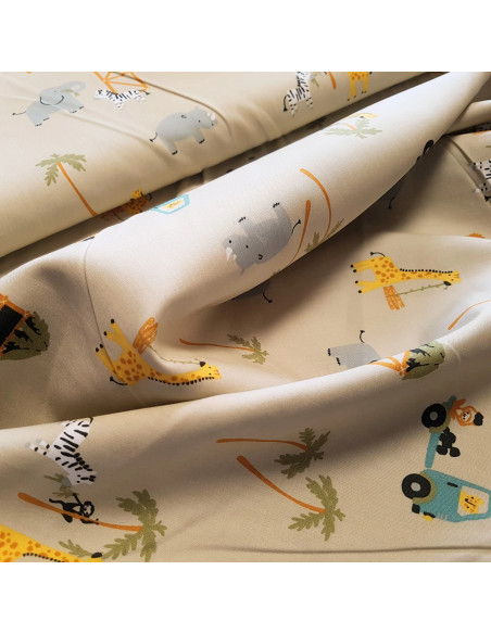 Tissu, Popeline de Coton Savane, Beige, Laize 150 cm, 100% Coton 165g/m²