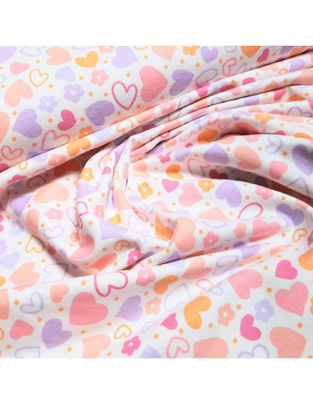 Flanelle de coton, coeurs