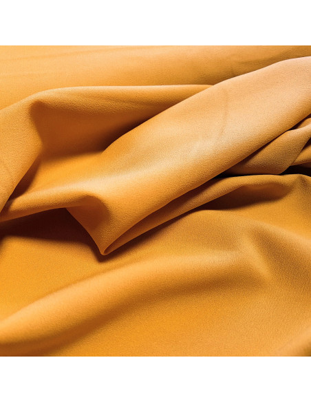 Tissu, Crêpe Léger Uni, Jaune Moutarde, Laize 147 cm, 100% Polyester