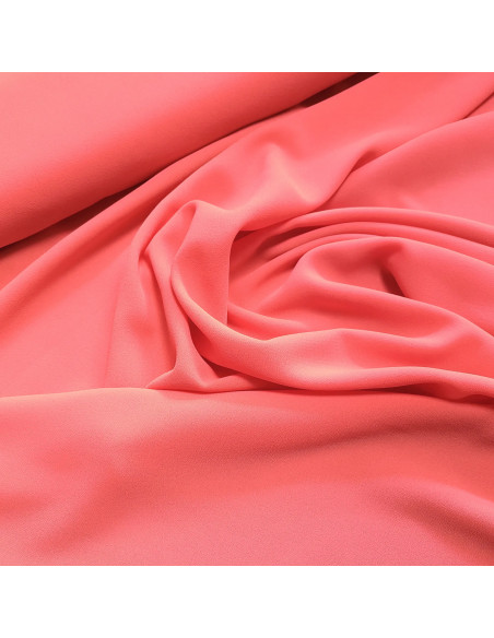 Tissu, Crêpe Mousseline Uni, Saumon, Laize 147 cm, 100% Polyester 139.7g/ml