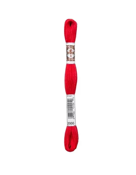 Fil à broder, Retors Mat DMC Art 89, 10 m, Rouge écarlate (2666)