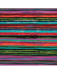 Tissu, Jersey de Viscose, Rayures Multicolores, Laize 150 cm, Viscose Stretch Oeko-Tex