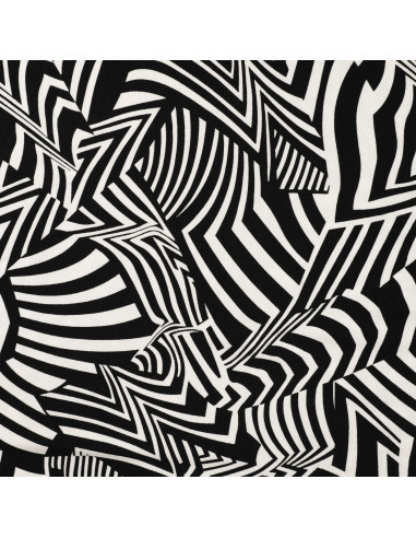 Tissu, Jersey Graphique, Noir & Blanc, Laize 150 cm, Viscose Stretch Oeko-Tex