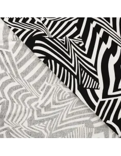 Tissu, Jersey Graphique, Noir & Blanc, Laize 150 cm, Viscose Stretch Oeko-Tex 2