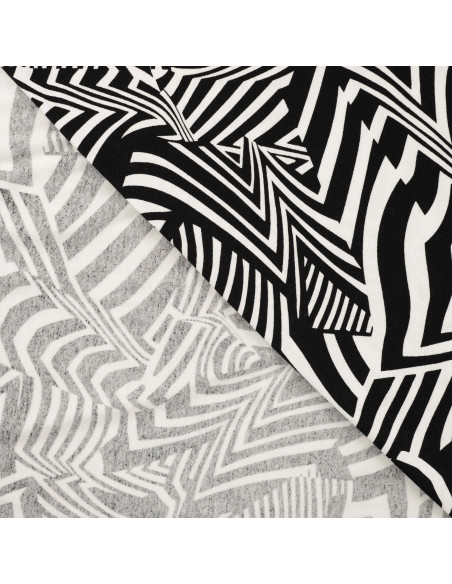 Tissu, Jersey Graphique, Noir & Blanc, Laize 150 cm, Viscose Stretch Oeko-Tex