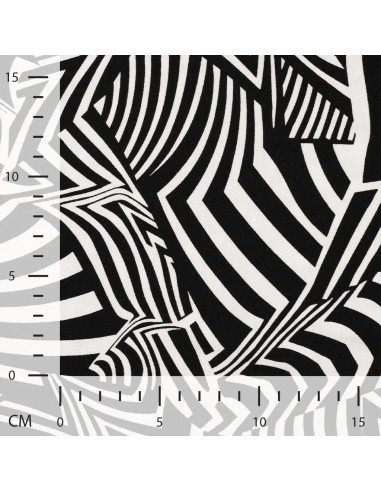 Tissu, Jersey Graphique, Noir & Blanc, Laize 150 cm, Viscose Stretch Oeko-Tex