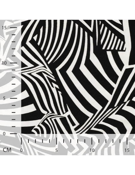 Tissu, Jersey Graphique, Noir & Blanc, Laize 150 cm, Viscose Stretch Oeko-Tex