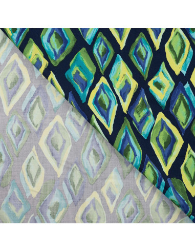 Satin viscose imprimé, diamants