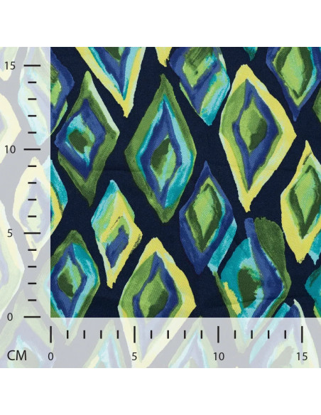 Satin viscose imprimé, diamants