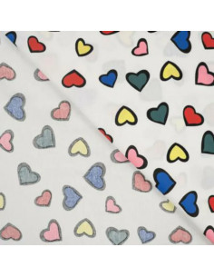 Popeline de coton, cœurs 2