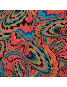 Tissu, Imprimé Psychédélique, Multicolore, Laize 150 cm, 52% Viscose 48% Coton 85g/m²