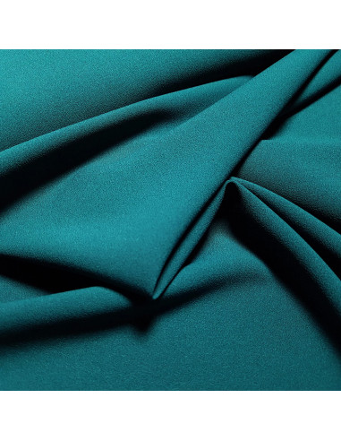 Tissu, Crêpe Léger Uni, Bleu Pétrole, Laize 147 cm, 100% Polyester
