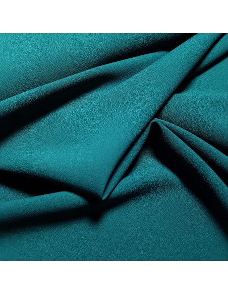 Tissu, Crêpe Léger Uni, Bleu Pétrole, Laize 147 cm, 100% Polyester