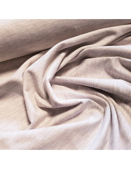 Tissu, Jersey de Coton Uni, Beige Chiné, Laize 145 cm, Coton Stretch Oeko-Tex