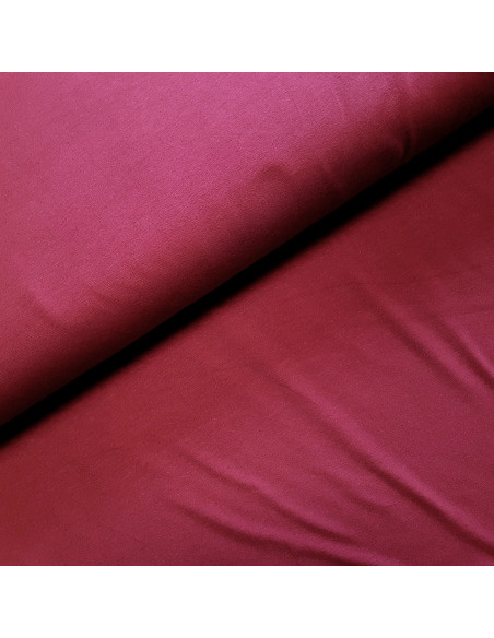 Tissu, Jersey de Coton Uni, Bordeaux, Laize 145 cm, Coton Stretch Oeko-Tex