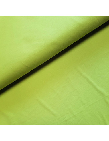 Tissu, Jersey de Coton Uni, Vert Anis, Laize 145 cm, Coton Stretch Oeko-Tex