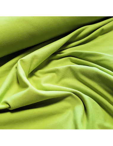 Tissu, Jersey de Coton Uni, Vert Anis, Laize 145 cm, Coton Stretch Oeko-Tex
