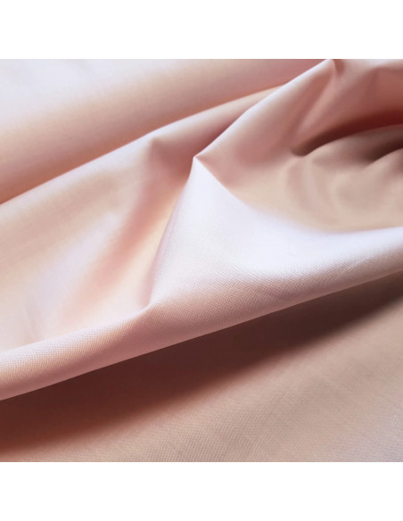 Tissu, Popeline de Coton Unie, Rose Poudré, Laize 150 cm, 100% Coton 130g/m²