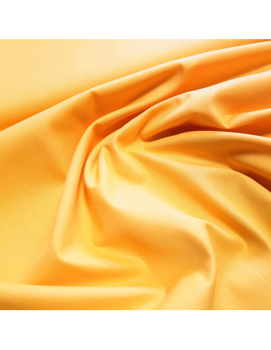 Tissu, Popeline de Coton Unie, Jaune Vif, Laize 150 cm, 100% Coton 130g/m²