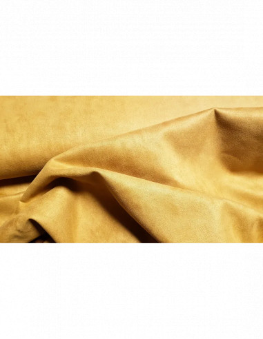 Tissu, Suédine Scuba Unie, Jaune Moutarde, Laize 150 cm, 95% Polyester 5% Spandex