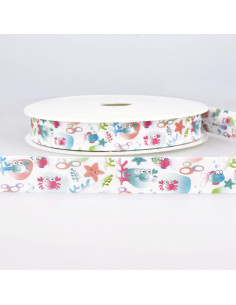 Biais tout textile, océan, blanc