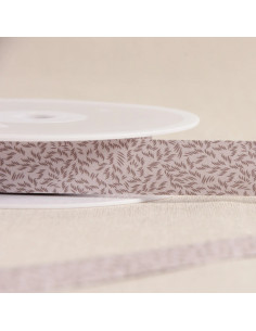 Biais tout textile, feuillage, marron beige