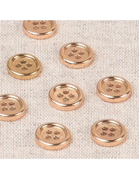 Bouton 4 trous, Ø 10mm, alliage or
