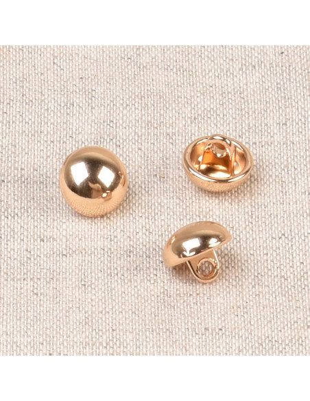 Bouton à queue, Ø 10mm, boule, alliage or
