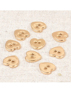 Bouton 2 trous, Ø 10mm, cœur alliage or