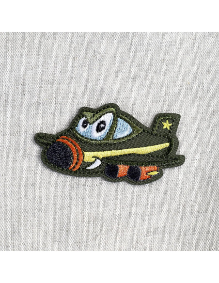 Ecusson thermocollant, avion kaki