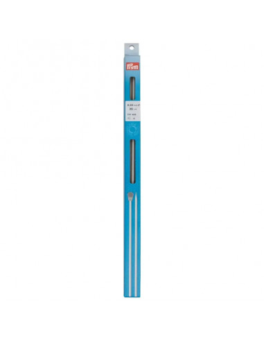 Aiguilles à tricoter à boule, aluminium, 35cm, Ø6mm, gris