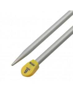 Aiguilles à tricoter à boule, aluminium, 35cm, Ø6mm, gris 2