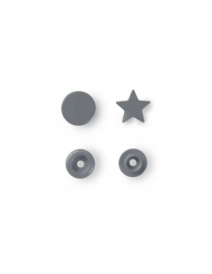 Boutons pression sans couture « Color Snaps », étoile, gris argent 2