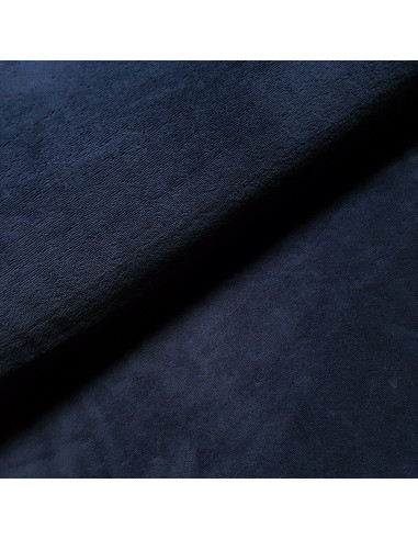 Tissu, Éponge de Bambou Doudou Double Face, Bleu Marine, Laize 150 cm, 60% Bambou 30% Polyester 10% Coton 250g/m²