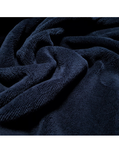Tissu, Éponge de Bambou Doudou Double Face, Bleu Marine, Laize 150 cm, 60% Bambou 30% Polyester 10% Coton