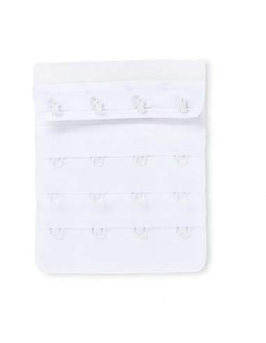 Rallonge attache de soutien-gorge, crochet 3x4, 75mm, blanc