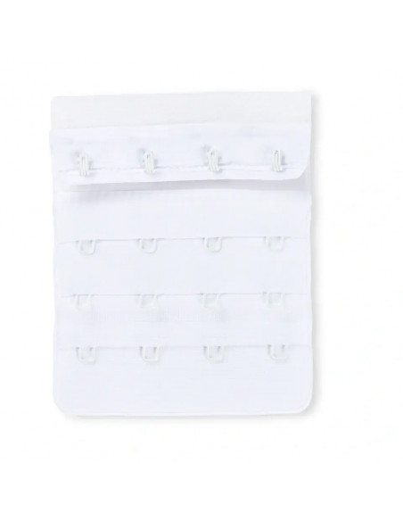 Rallonge attache de soutien-gorge, crochet 3x4, 75mm, blanc