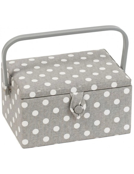 Boîte à couture - Pois, gris
